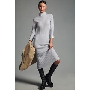 Daily Practice by Anthropologie Textured Column Sweater Dress Grey Size 1X NWT